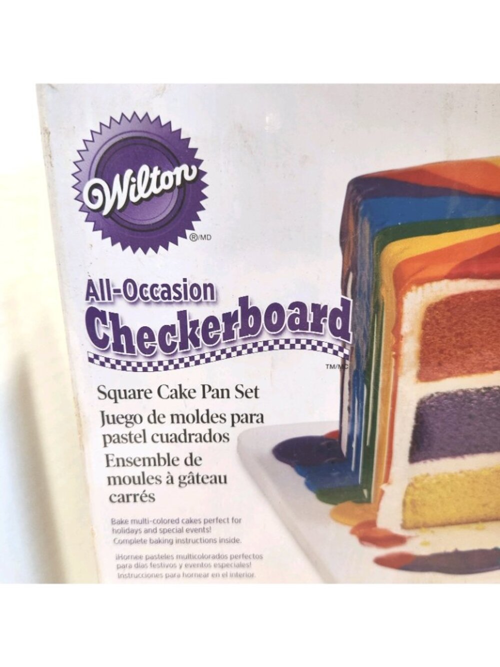 Wilton All Ocassion Checkerboard Square Cake Pan Set 3 Cake Pans Divider New - Picture 3 of 9